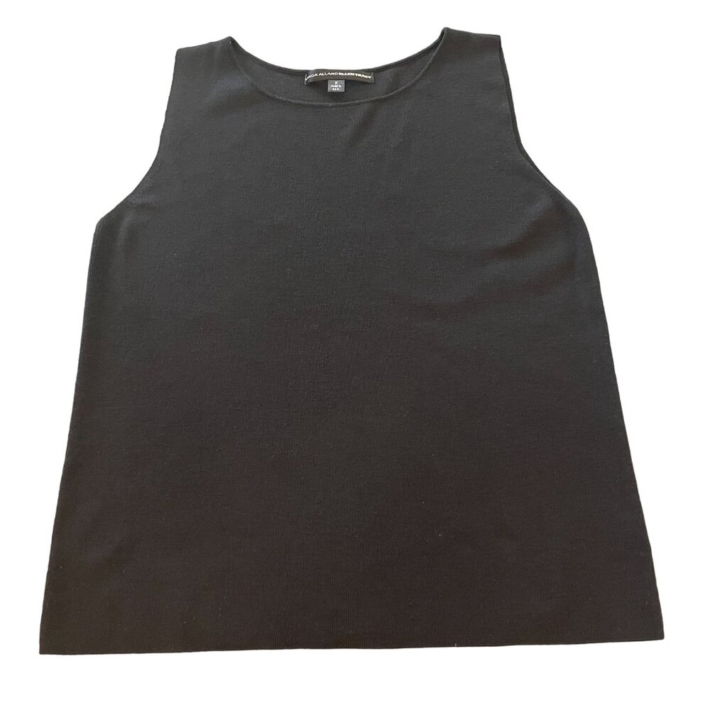 Linda Allard Ellen Tracy Women's Black Sleeveless Top Made In USA, Size 1X